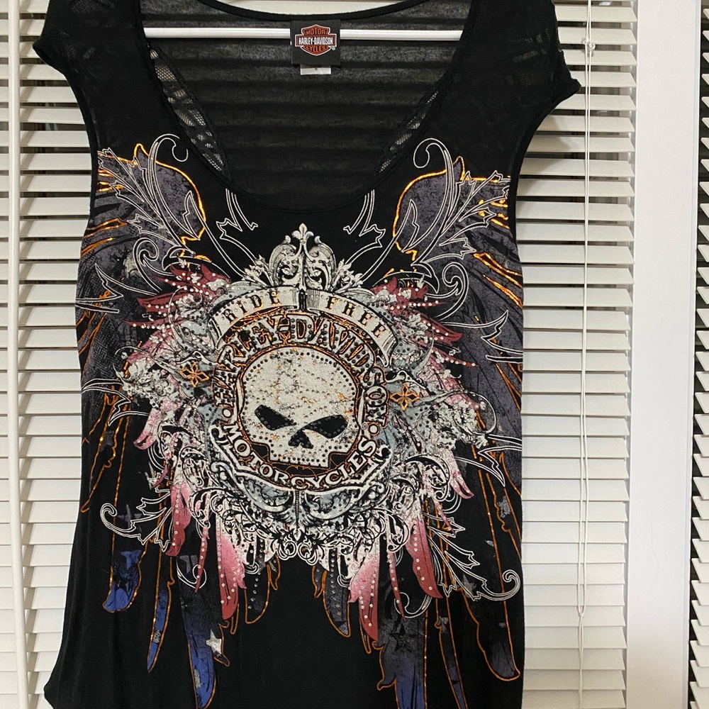 Harley Davidson side tie tunic with bling